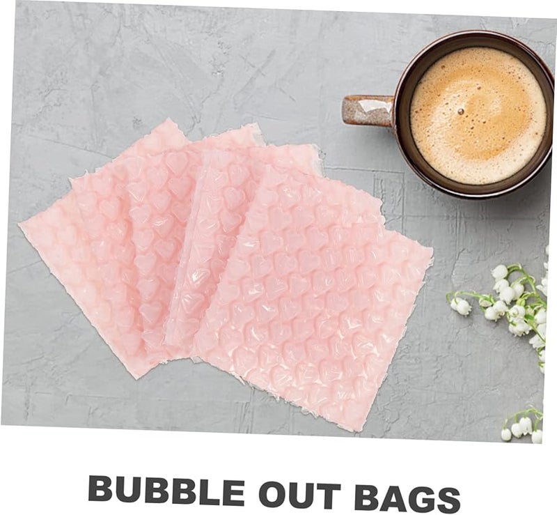 Pink Heart Shaped Bubble Cushioning Pouches 10X10X0 5cm 180pcs For Jewelry Soap Electronics Shipping - Image 5